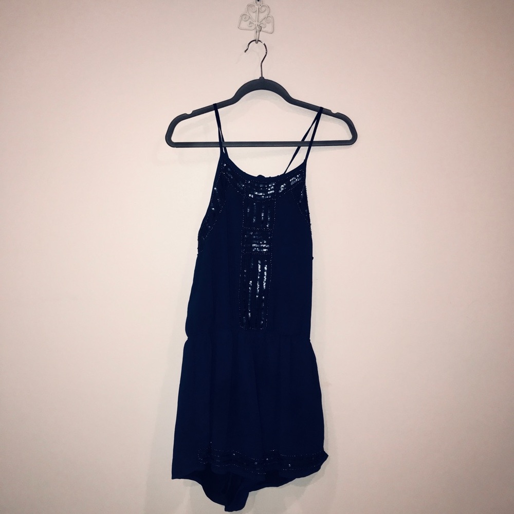 Blue romper with accent sequins - Picture 2 of 2